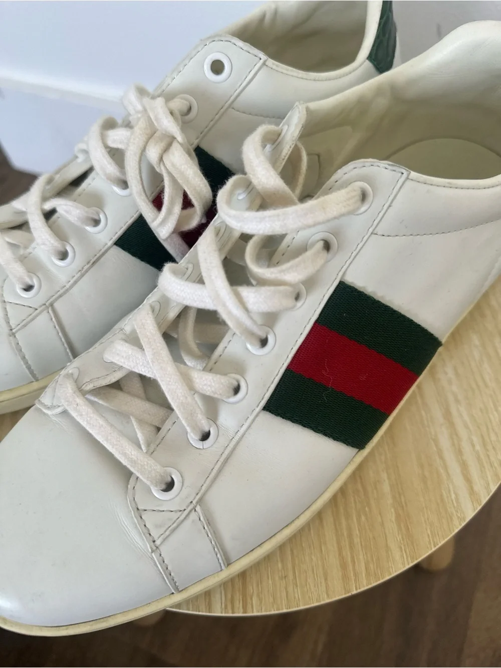 Gucci White Leather Ace Sneaker